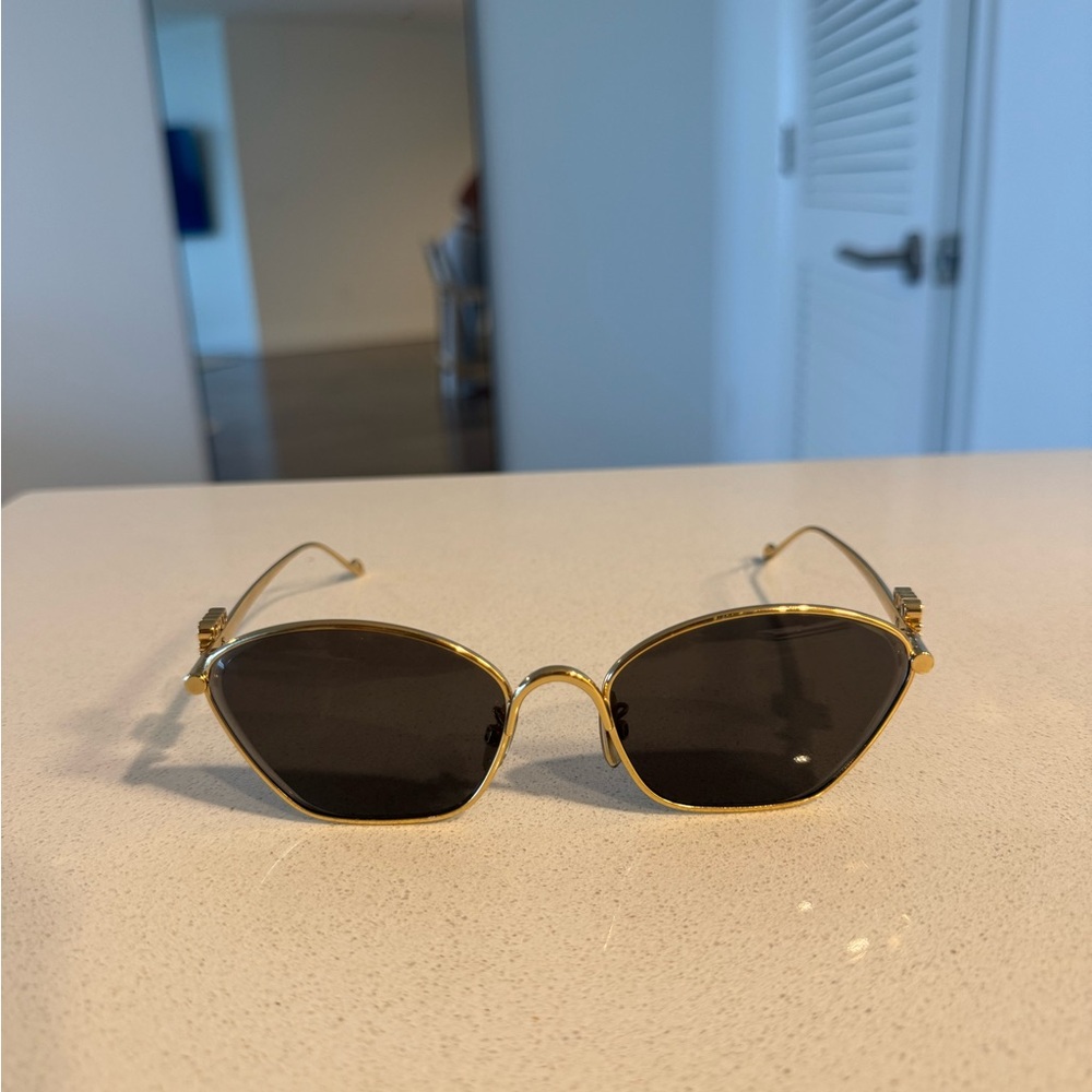 Loewe Gold and Black Cat-Eye Sunglasses